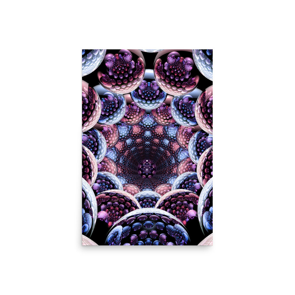 Amethyst Turquoise Undulations - Poster